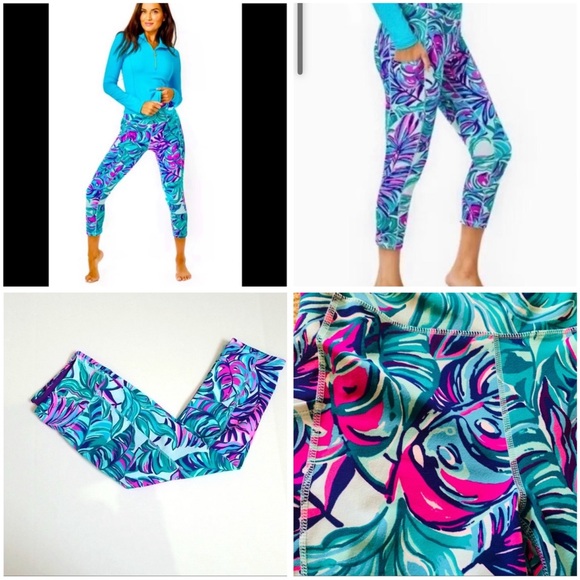 Lilly Pulitzer leaf tropical print has pocket. - Picture 3 of 6